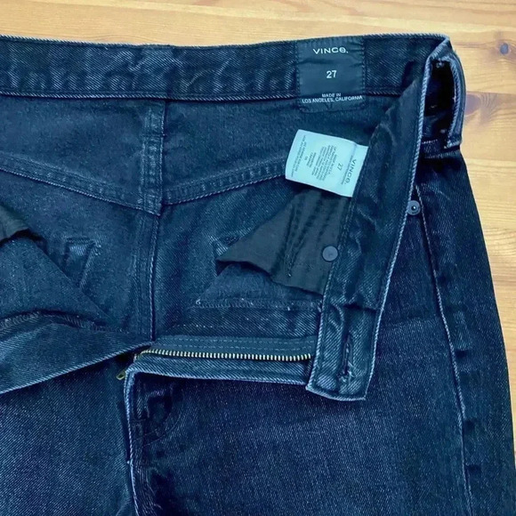 Vince Vintage Straight Jeans Black Wash Distressed - Picture 10 of 12